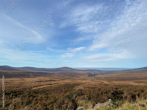 Obraz na plátně Irish moorland under a blue sky.