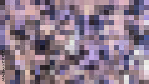 Fotografie Pixelated abstract mosaic background, purple and lavender geometric square patte