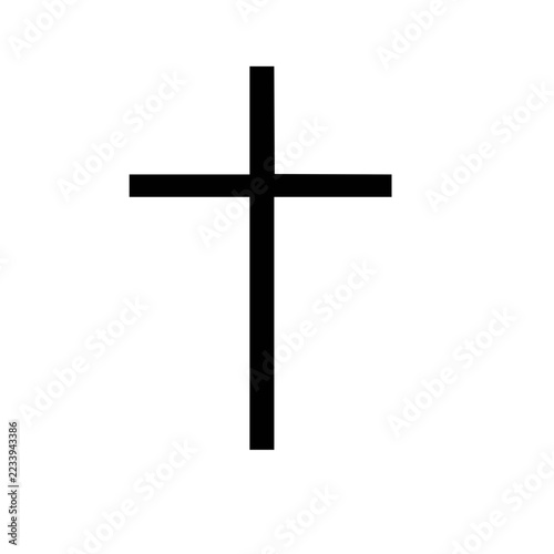 Black and white Christian cross vector icon
