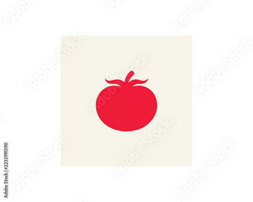 Tomato icon silhouette vector art illustration.