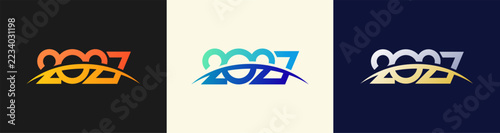 Rising 2027 New Year Typography Design. Minimal Modern Celebration, Greeting card And Invitation Concept Background. Template Design Post New Year 2027.