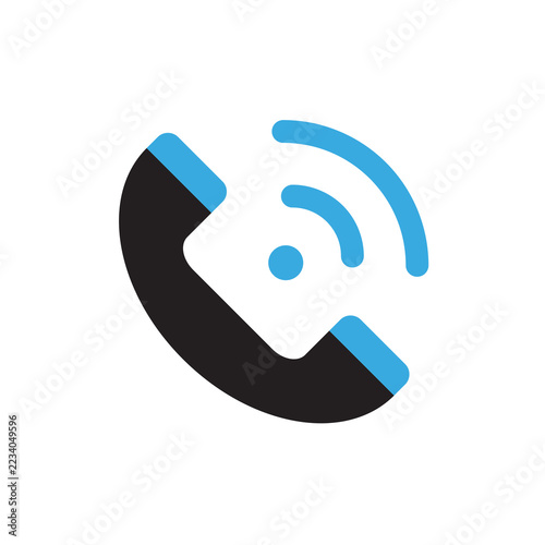 Phone call icon vector isolated on white background. Call icon in a flat style. Trendy telephone template for web site, sign, symbol, ui and logo design.