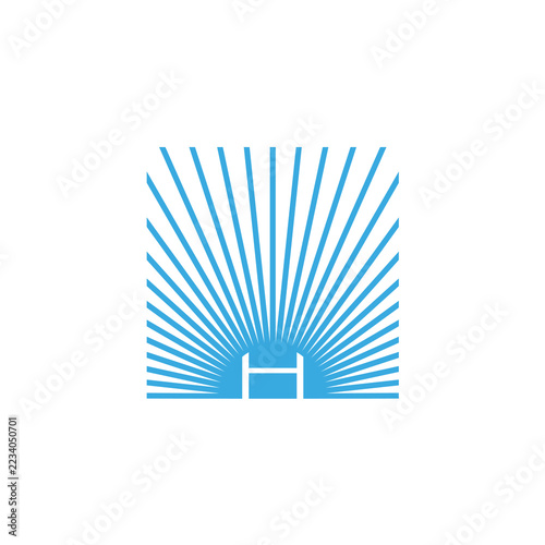 simple and modern icon H luxury logo design template elements
