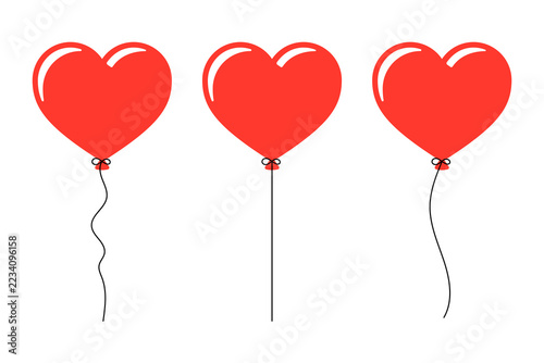Vector Set of Heart Balloons