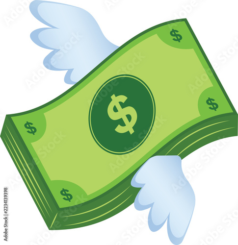 Dollar emoji with wings | Flying dollar Banknote