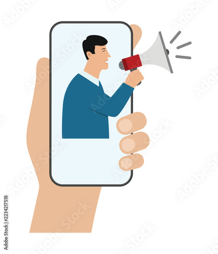 Influencer Marketing Digital Campaign Megaphone Announcement icon