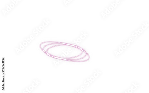 Three interlocking pink circles outline illustration