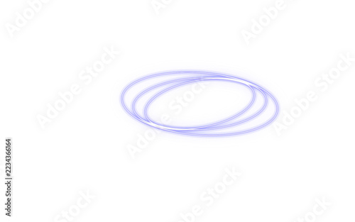 Three blue circular rings overlapping on a clean surface