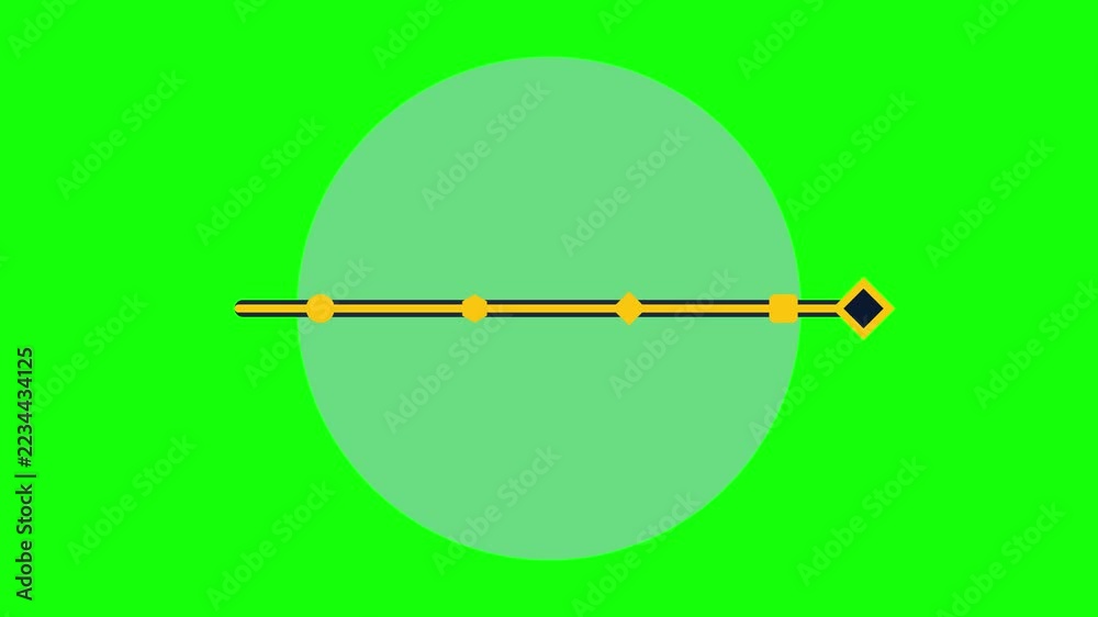 Animated timeline progress bar with milestone markers on green screen ...