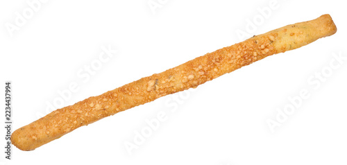 Fotografie Crispy breadstick grissini with cheese and spices, traditional Italian bakery sn