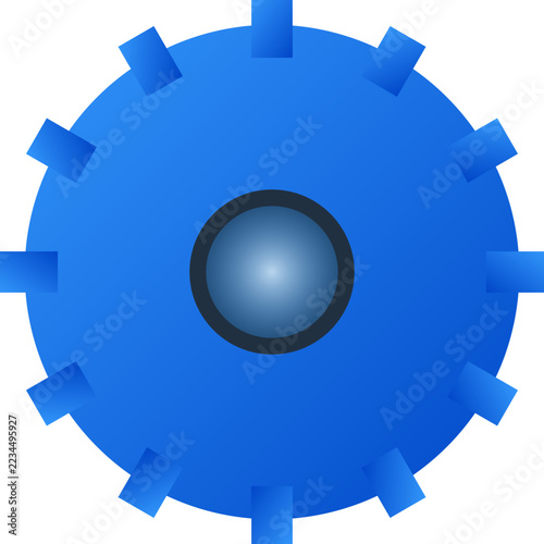 Modern Gradient Gear Icon for Interactive User Interface Design and Business Process Flow Diagrams UI/UX