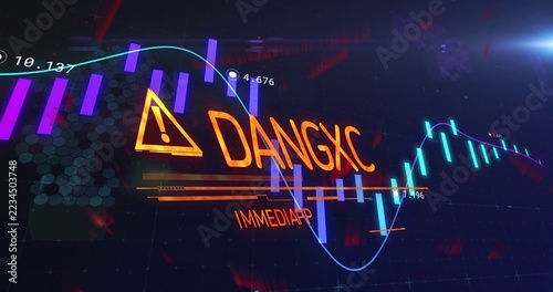 Showing DANGXC warning motif on HUD with IMMEDIAPP, orange triangle, purple cyan bars, blue wave