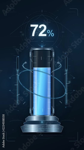 Modern Animated Progress Bar Displaying Digital Data Transfer Loading Process