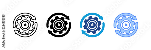 Productivity icon set multiple style collection