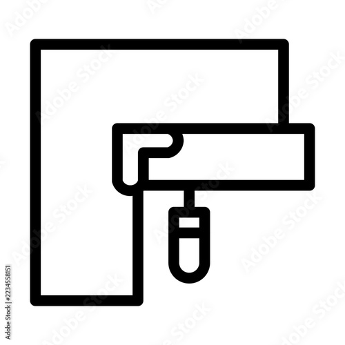paint roller line icon