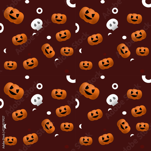 Spooky dark brown Halloween background vector pattern for seasonal design