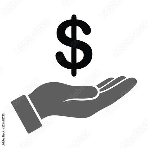 Open Hand Holding A Dollar Sign Symbol Representing Financial Savings Investment