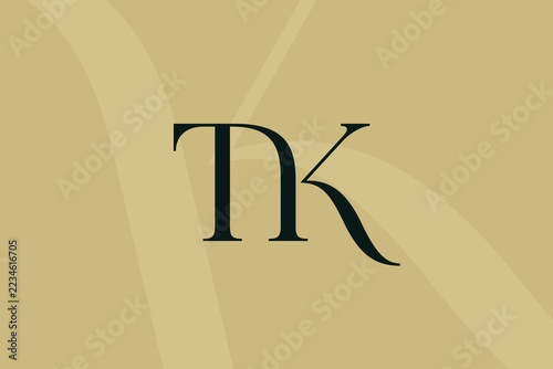 TK or KT letter logo icon design. Classic style luxury initials monogram.