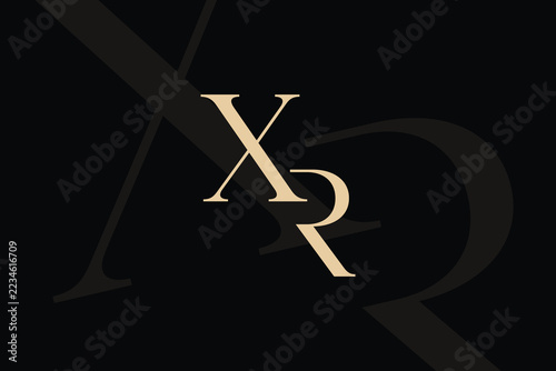 XR or RX letter logo icon design. Classic style luxury initials monogram.