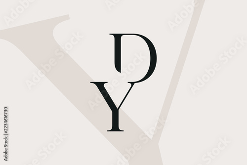 YD or DY letter logo icon design. Classic style luxury initials monogram.