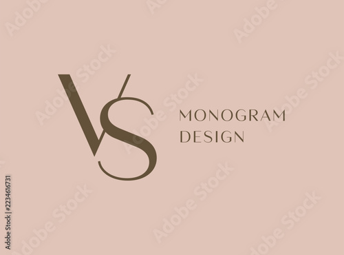 VS letter logo icon design. Classic style luxury initials monogram.