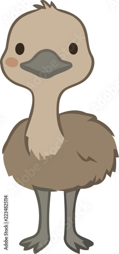 Cute Cartoon Ostrich Bird 