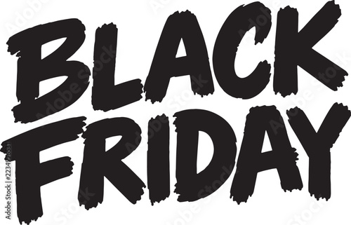 Black Friday brush lettering design with bold black hand-painted typography