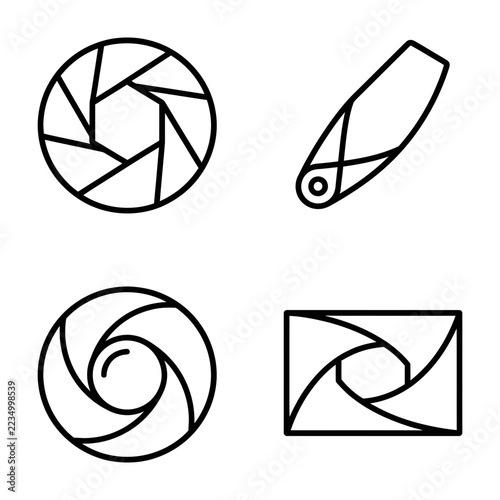 Camera Aperture Icons Set for Photography Lens Design