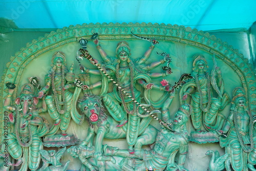 Obraz na plátně godess durga idol during puja carnival in india