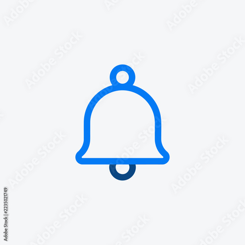 Minimalist Blue Notification Bell Icon for User Interface Design and Digital Alerts