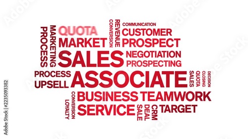 Sales Associate animated word cloud-animation tag kinetic typography seamless loop.