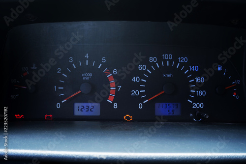 not new car inside instrument panel front seats and rear