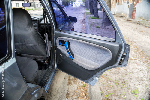 not new car inside instrument panel front seats and rear