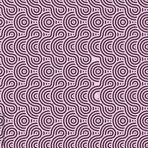 Elegant burgundy and pink geometric abstract pattern with smooth flowing wave lines
