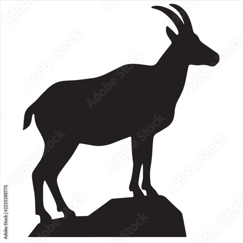 Obraz na plátně Mountain Goat Silhouette Vector