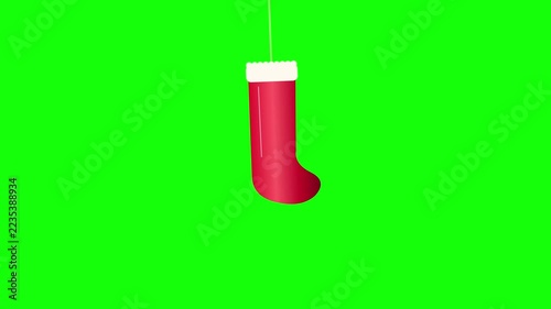 Minimalist Christmas Stocking Animation 4k Render for Holiday Projects