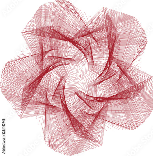 Abstract red floral pattern with intricate swirling lines on a white background ornament creative backdrop composition ornamentation