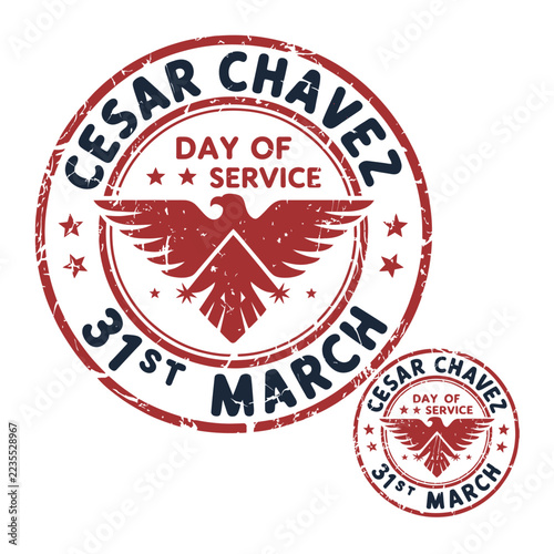 Obraz na plátně Cesar Chavez Day, commemorative stamp collection, agricultural workers, labor un