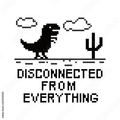 dinosaur disconnect graphic pixel art