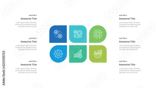 Infographic template with icons for business process and workflow visualization.
