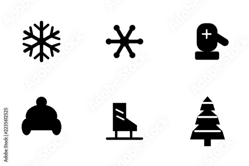 Winter Icon Set Vector Illustration