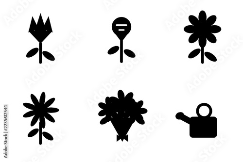 Flower Icon Set Vector Illustration
