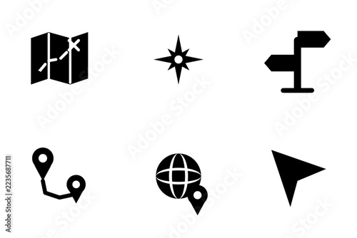Maps and Navigation Icon Set Vector Illustration