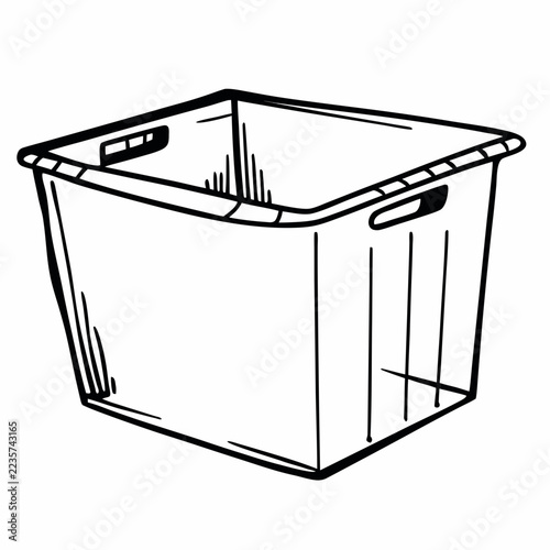 Simple plastic storage box with handles for organizing household items  