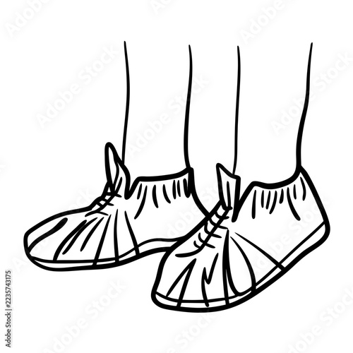 Illustration of feet wearing lightweight dance shoes  