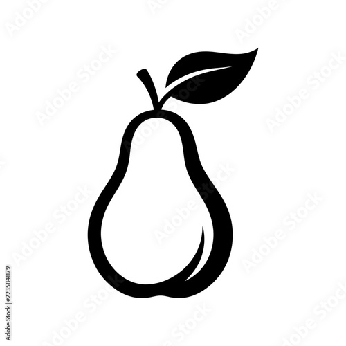 Simple pear icon isolated on white background natural food symbol clean design