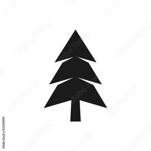 Simple pine tree silhouette icon for nature and outdoors themes