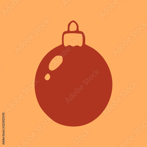 Solid red Christmas tree bauble ornament icon