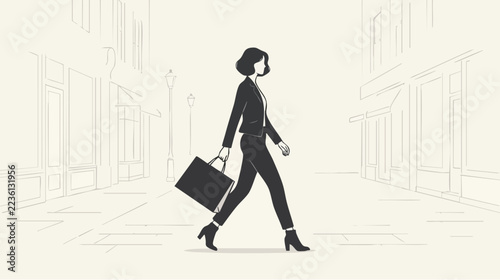 woman walking in the city