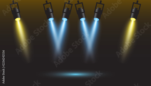 Professional stage background featuring a vibrant and colorful dynamic spot light effect for events